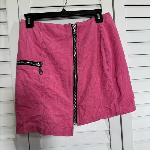 The Ragged Priest Dresses & Skirts - The Ragged Priest Pink Asymmetrical Corduroy Mini Skirt Size Small